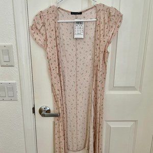 Brandy Melville Floral Light Cardigan with Skinny Straps